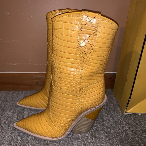 fendi yellow cowboy boots